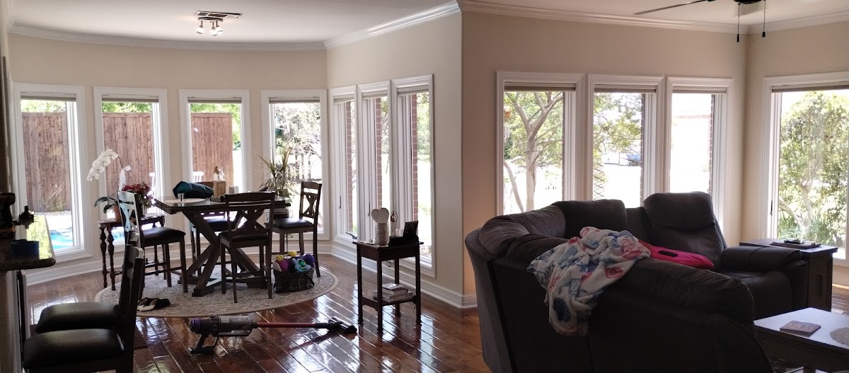 Interior living space with freshly painted walls and trim
